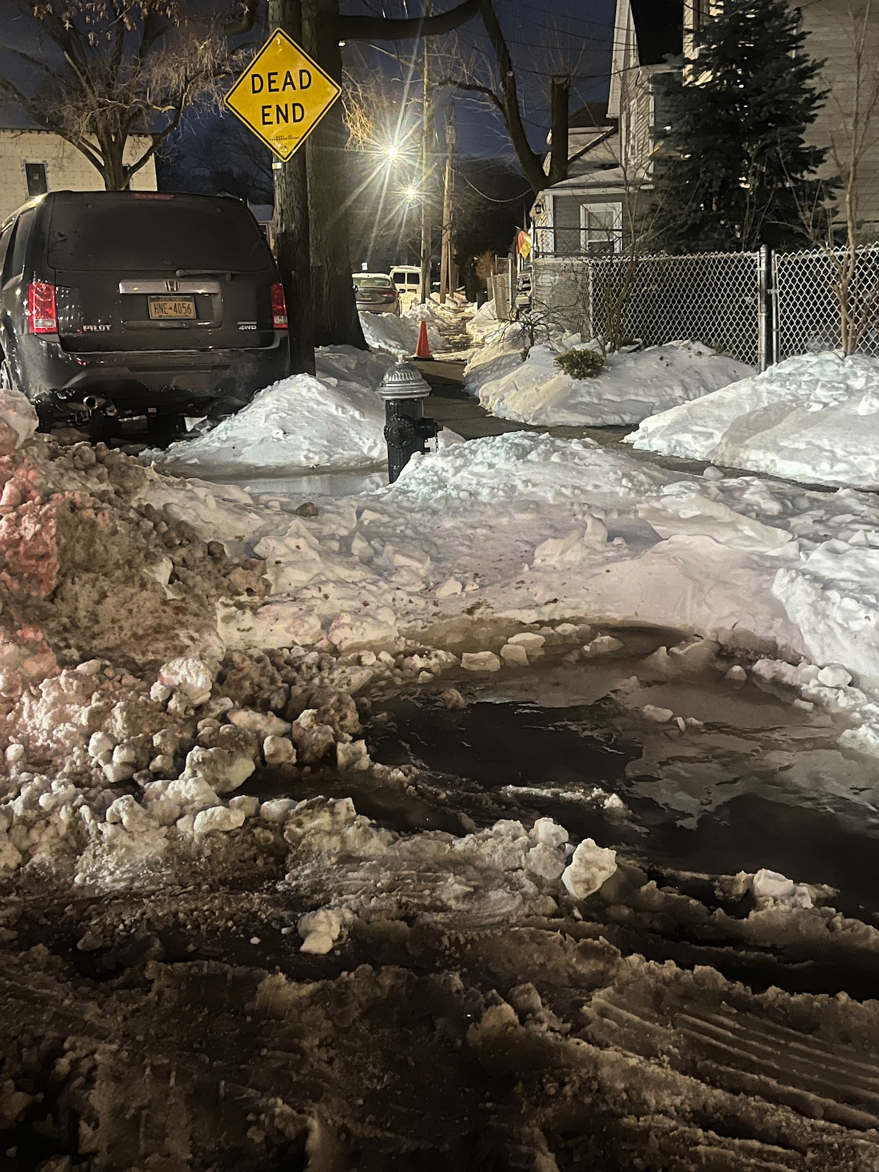 Water main break in Stapleton