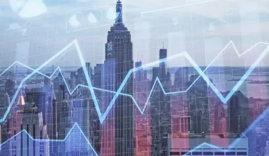 Forex graph on city view banner