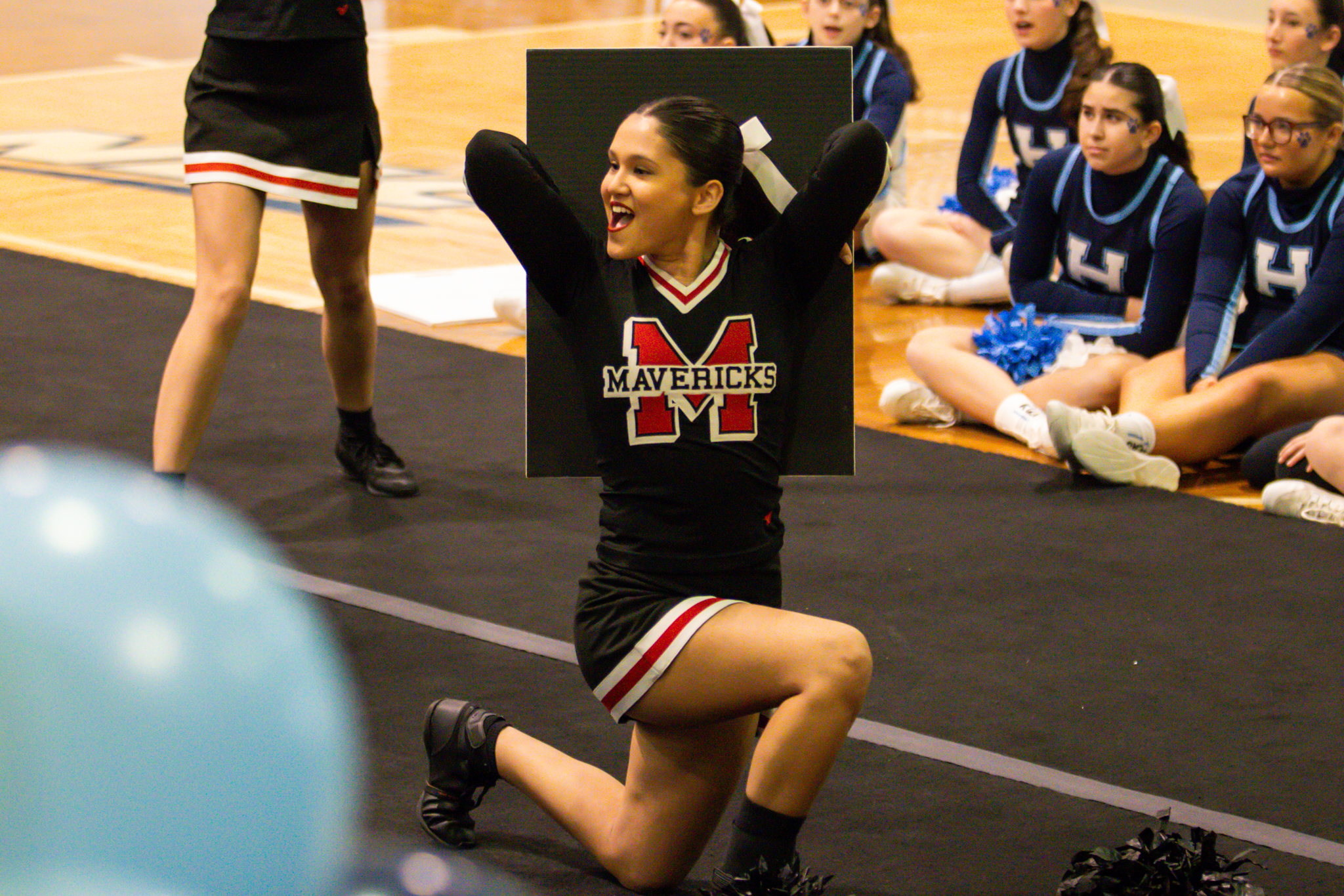 The event featured performances from four of the Staten Island teams competing in the National High School Cheerleading Competition this weekend along with the Seahawks showing off its routine. (Annie DeBiase for the Advance/SILive.com)