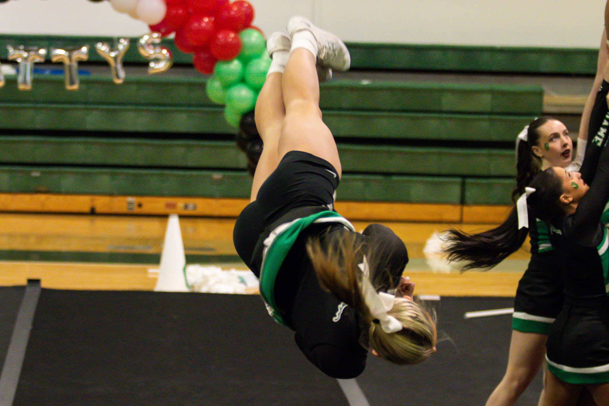 The event featured performances from four of the Staten Island teams competing in the National High School Cheerleading Competition this weekend along with the Seahawks showing off its routine. (Annie DeBiase for the Advance/SILive.com)