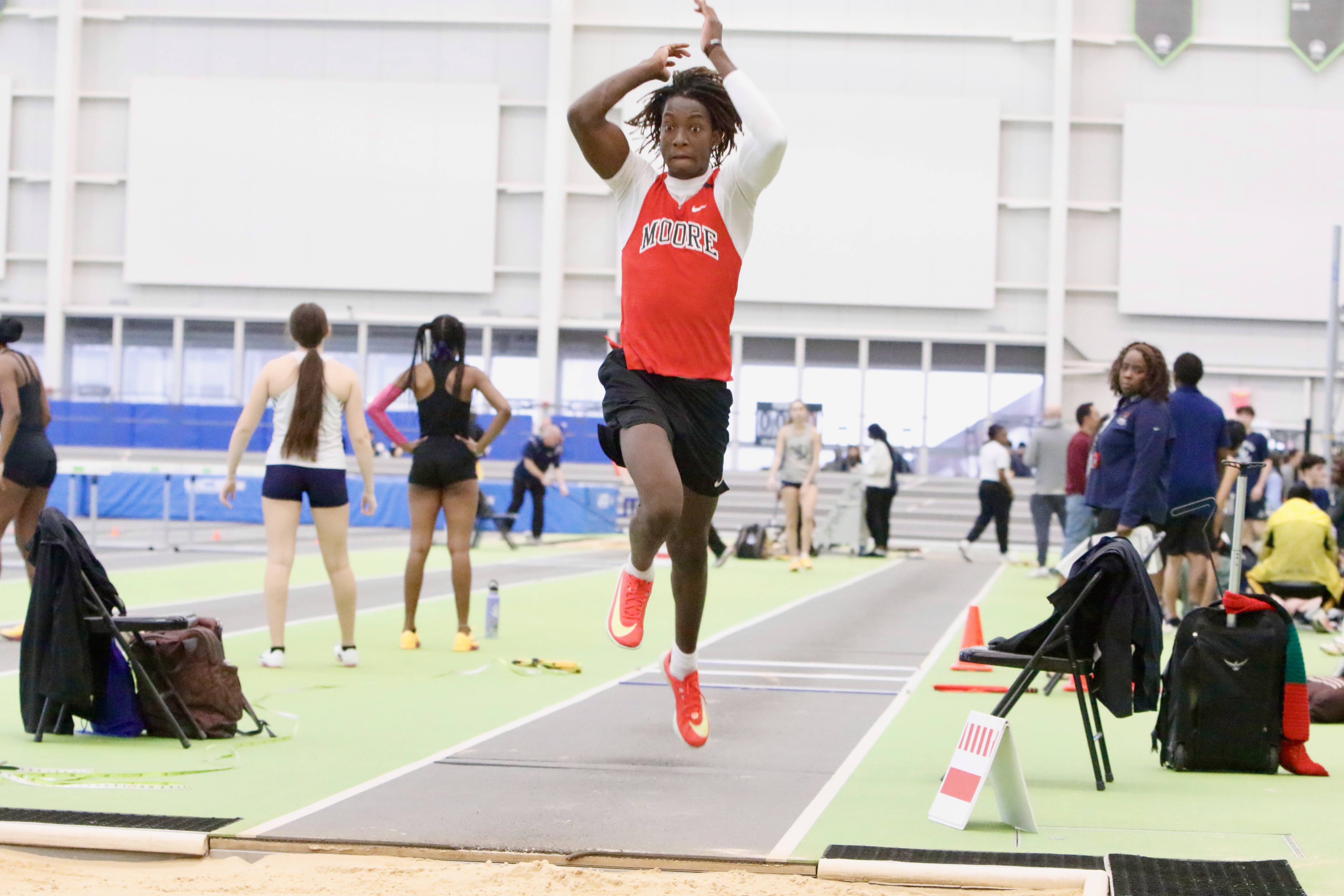Moore Catholic's Christopher Tabansi won the triple jump at the Staten Island High School Indoor Track and Field Championship on Jan. 18, 2026.