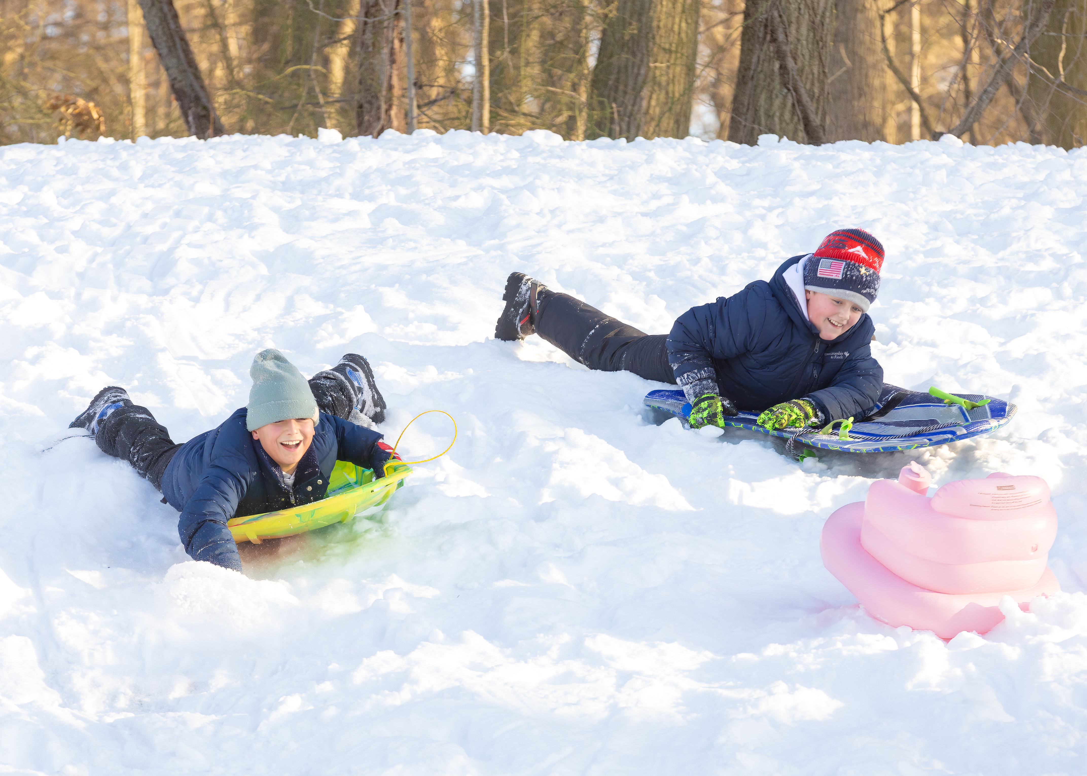 Children enjoy their snow day sledding in Clove Lakes Park on Monday, Jan. 26, 2026. (Advance/SILive.com | Jason Paderon)