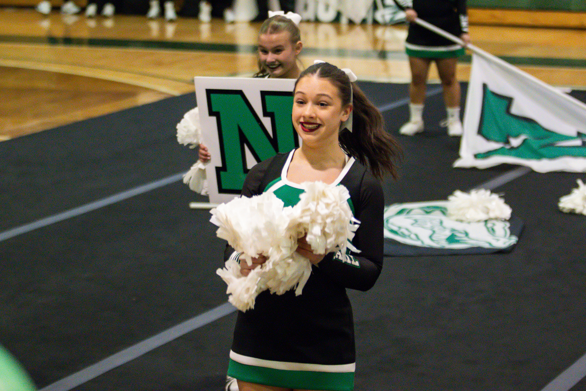 The event featured performances from four of the Staten Island teams competing in the National High School Cheerleading Competition this weekend along with the Seahawks showing off its routine. (Annie DeBiase for the Advance/SILive.com)