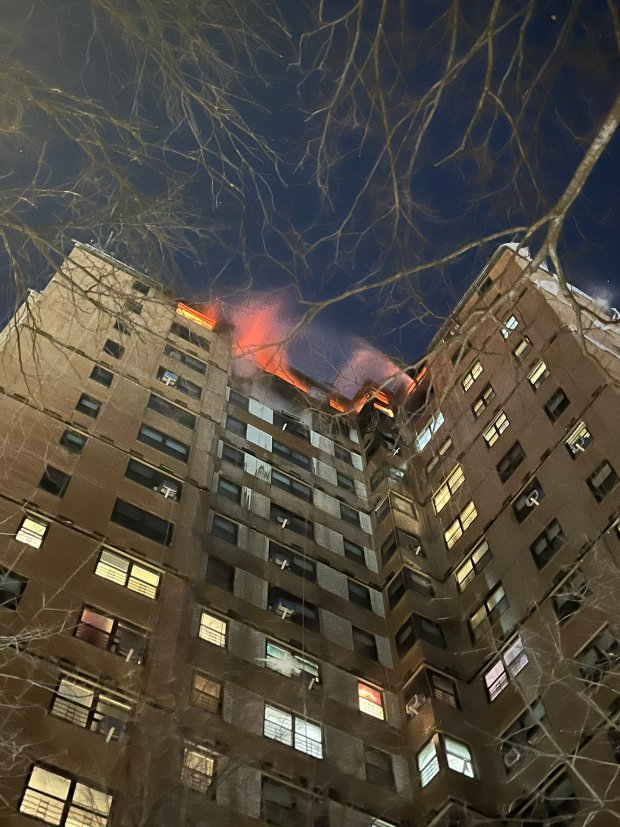 Emergency crews respond after a massive fire, prompted by a gas explosion, tore through the top of a Bronx NYCHA high-rise building on Bivona St. near Reeds Mill Lane in the Bronx early Saturday, Jan. 24, 2026. (FDNY / X.com)