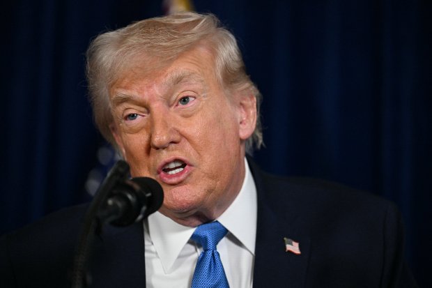 US President Donald Trump speaks to the press following US military actions in Venezuela, at his Mar-a-Lago residence in Palm Beach, Florida, on January 3, 2026. President Trump said Saturday that US forces had captured Venezuelan leader Nicolas Maduro after launching a "large scale strike" on the South American country. (Photo by Jim WATSON / AFP via Getty Images)