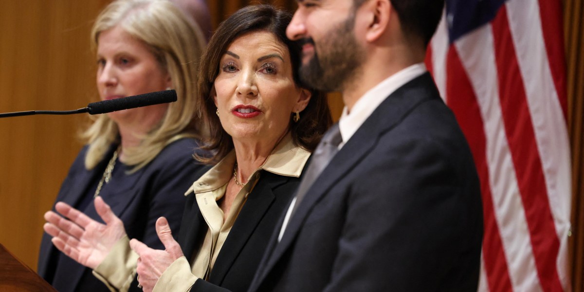 Zohran Mamdani and Kathy Hochul announce New York child care investment