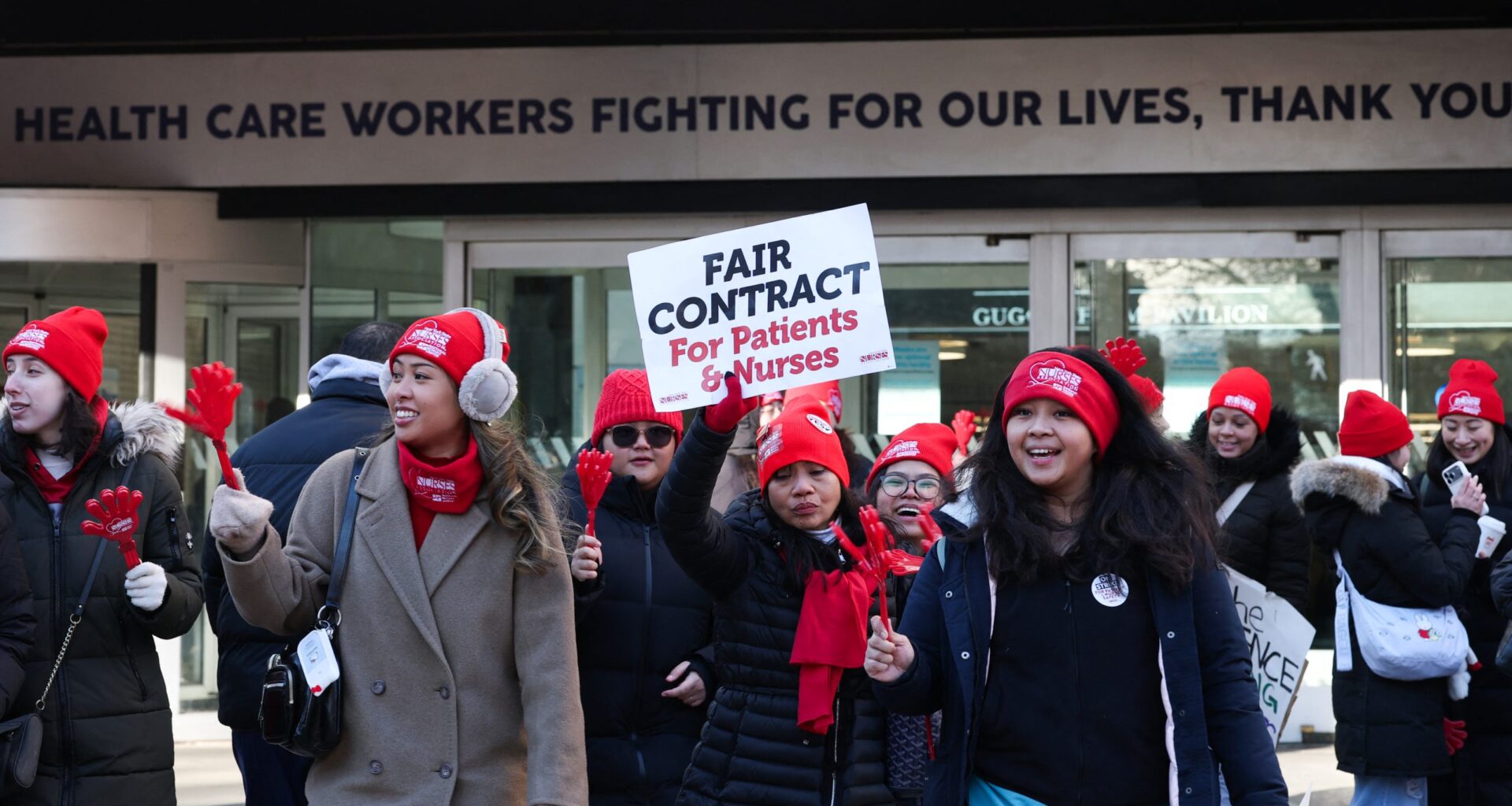 Largest nurses strike in NYC history as nearly 15,000 healthcare workers hit the picket line