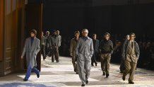 Models walk the runway at the Zegna fashion show during the Milan Fashion Week Menswear Fall/Winter 2026-2027 on January 16, 2026 in Milan, Italy. 