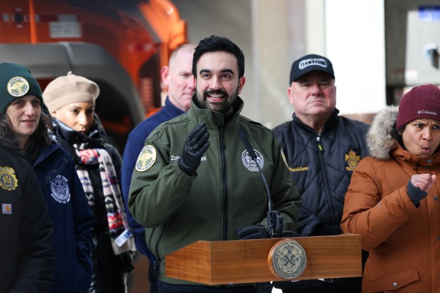 New York City Mayor Zohran Mamdani speaks during a news conference about preparations for the winter storm in New York on January 24, 2026. Americans stripped supermarket shelves January 23 ahead of potentially "catastrophic" winter weather that threatened at least 160 million people across the country with transportation chaos, blackouts and life-threatening cold. (Photo by ANGELA WEISS / AFP via Getty Images)