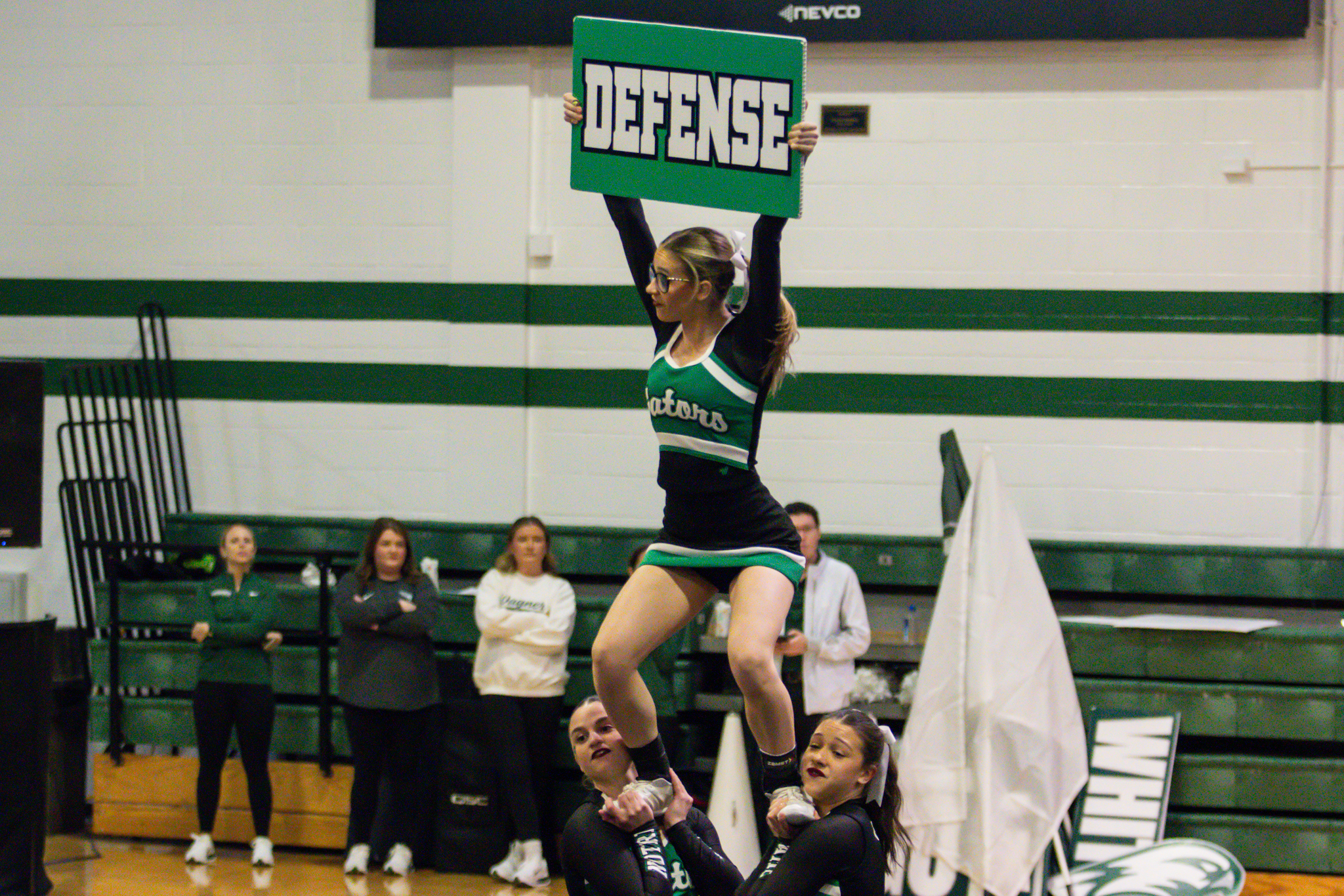 The event featured performances from four of the Staten Island teams competing in the National High School Cheerleading Competition this weekend along with the Seahawks showing off its routine. (Annie DeBiase for the Advance/SILive.com)