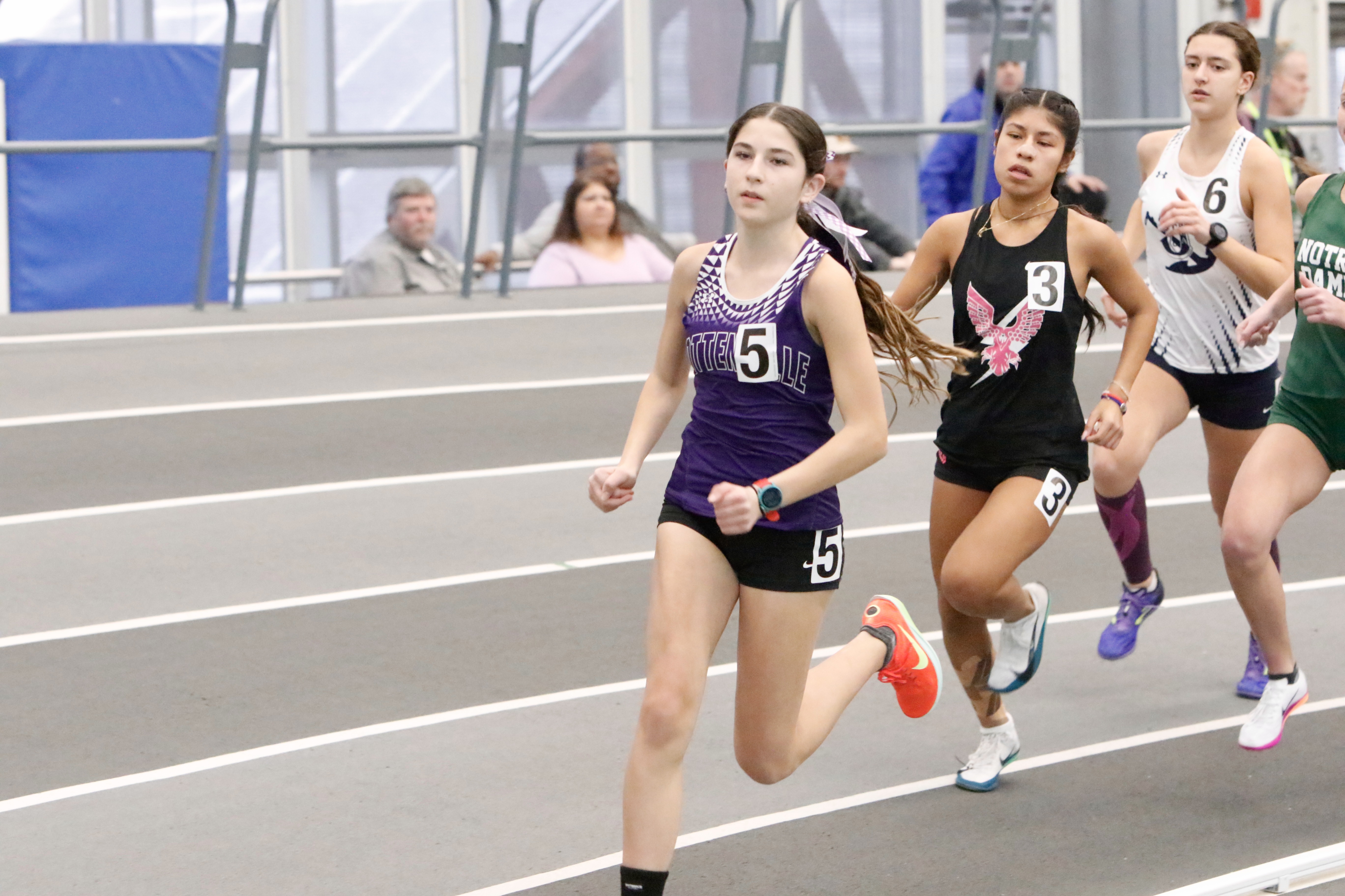 Tottenville's Maeve Heck was a double champion in the 1500 meters and 3000 meters at the Staten Island High School Indoor Track and Field Championship on Jan. 18, 2026.