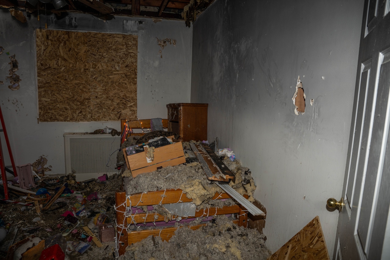 Hodges Place fire damage on Dec. 26, 2025