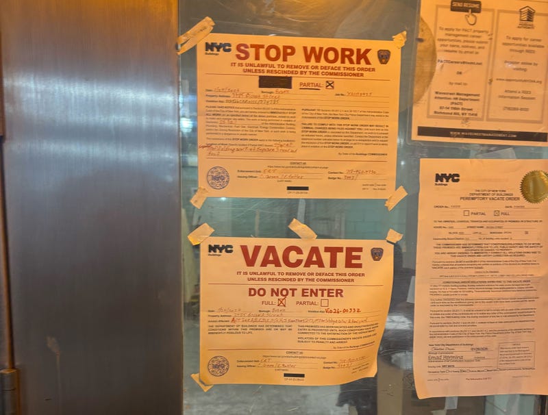 A full vacate order was issued for the entire building