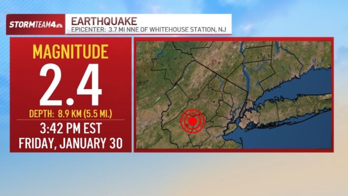 Minor earthquake rattles New Jersey, officials say – NBC New York
