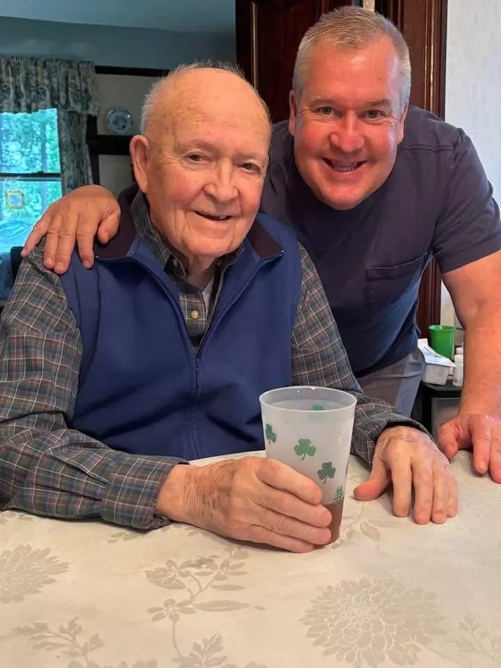 Fred Dwyer with son Joe