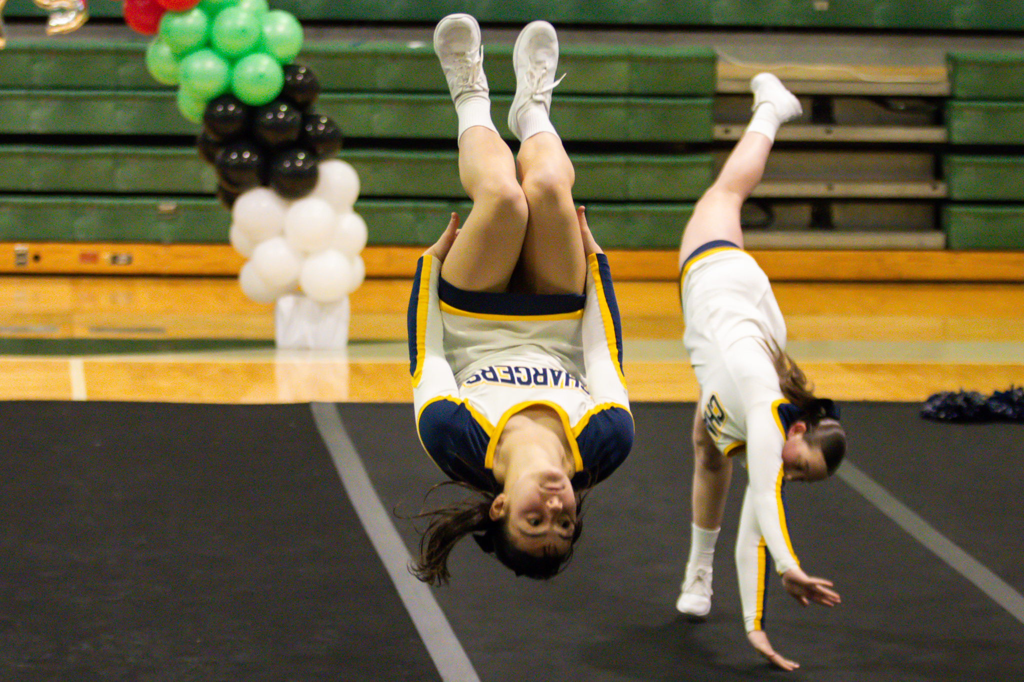 The event featured performances from four of the Staten Island teams competing in the National High School Cheerleading Competition this weekend along with the Seahawks showing off its routine. (Annie DeBiase for the Advance/SILive.com)