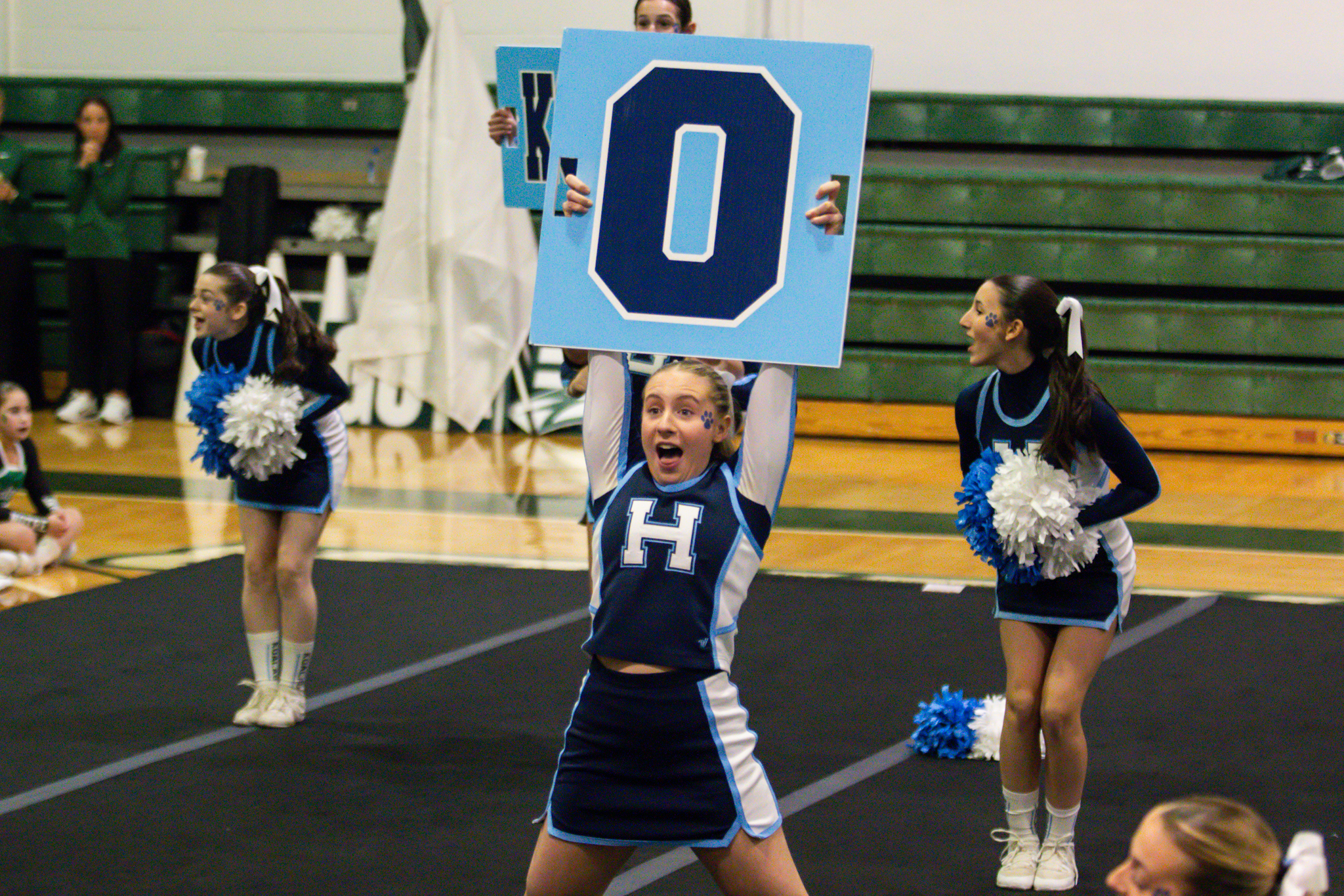 The event featured performances from four of the Staten Island teams competing in the National High School Cheerleading Competition this weekend along with the Seahawks showing off its routine. (Annie DeBiase for the Advance/SILive.com)