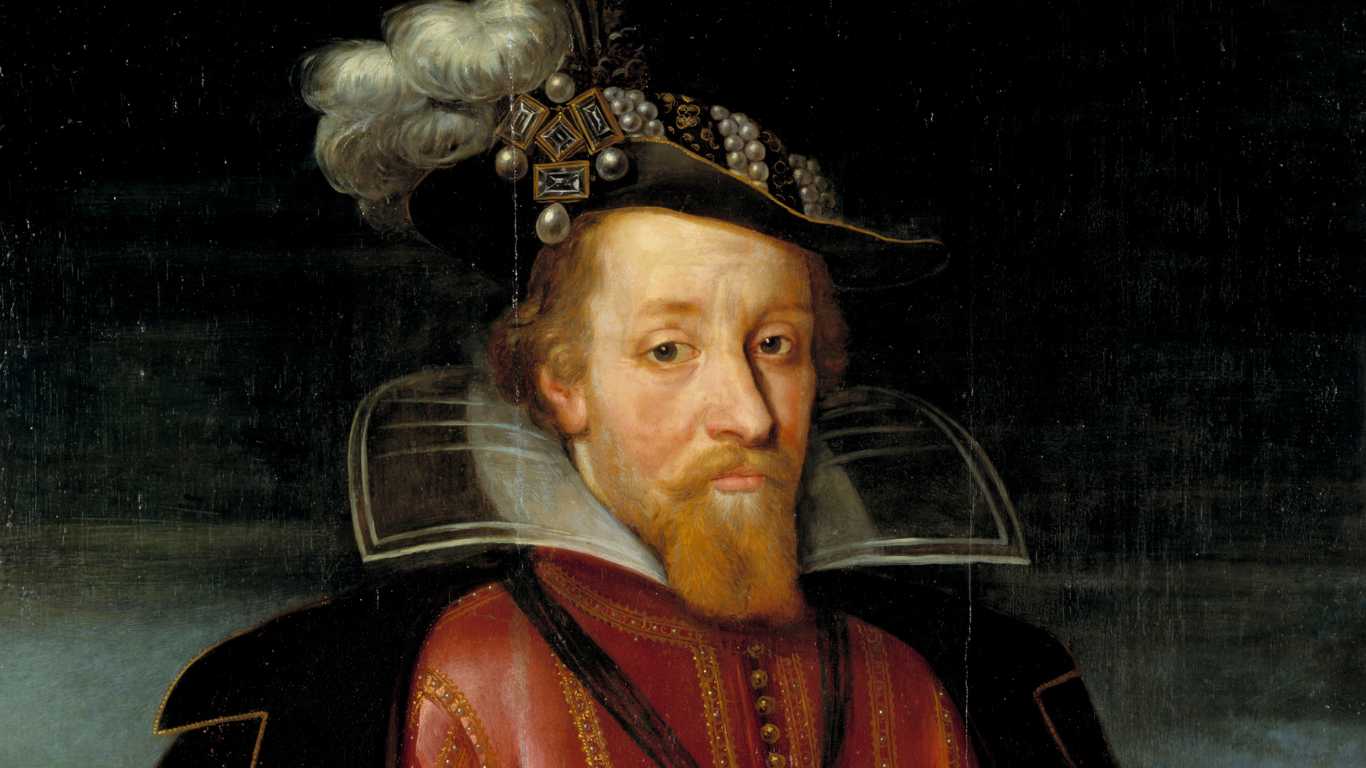 Portrait of King James I of England (1566-1625). Found in the collection of Nationalmuseum Stockholm.