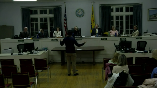 Ryan Kurtz before the Pelham Manor Board of Trustees on January 12