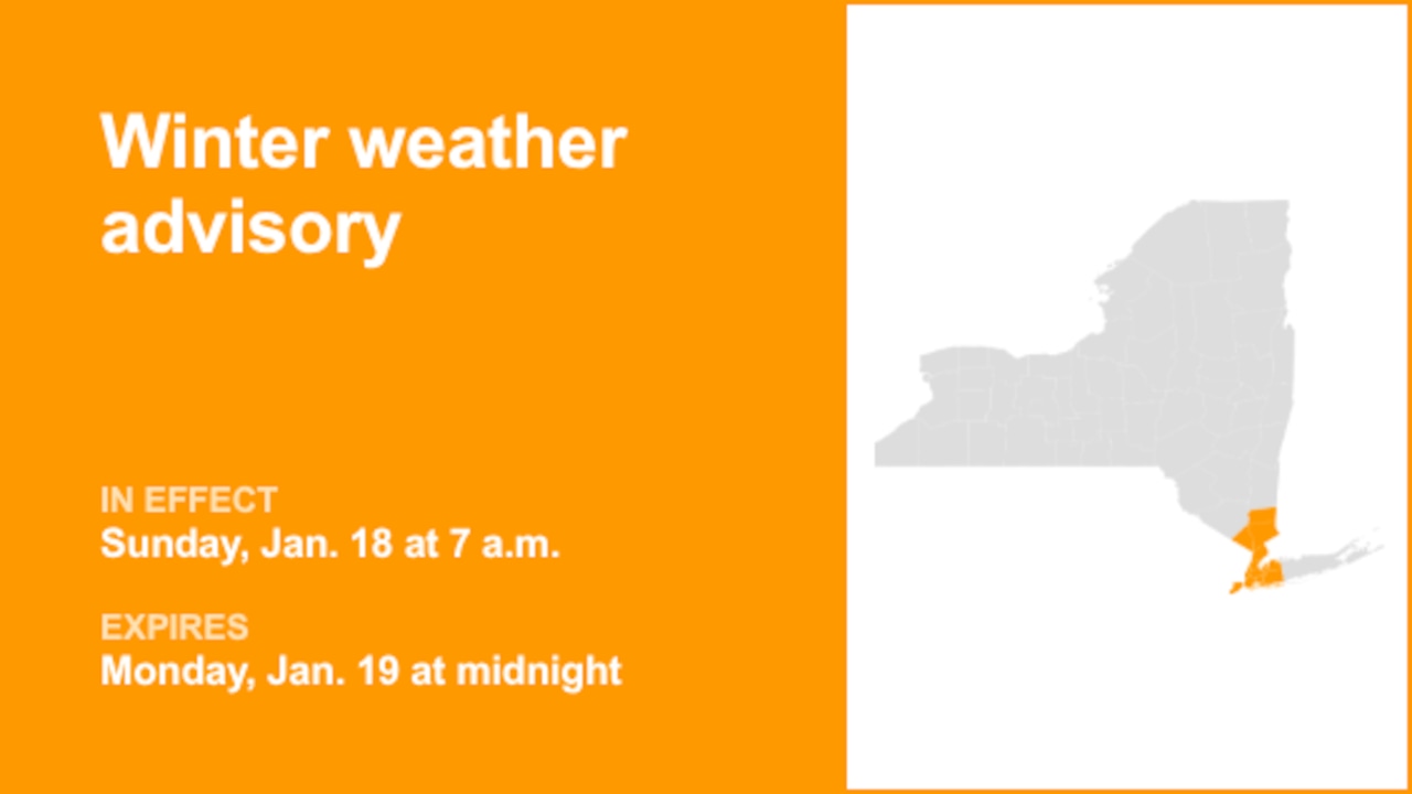 NY weather: part of New York placed under a winter weather advisory until early Monday – possibly 5 inches of snow