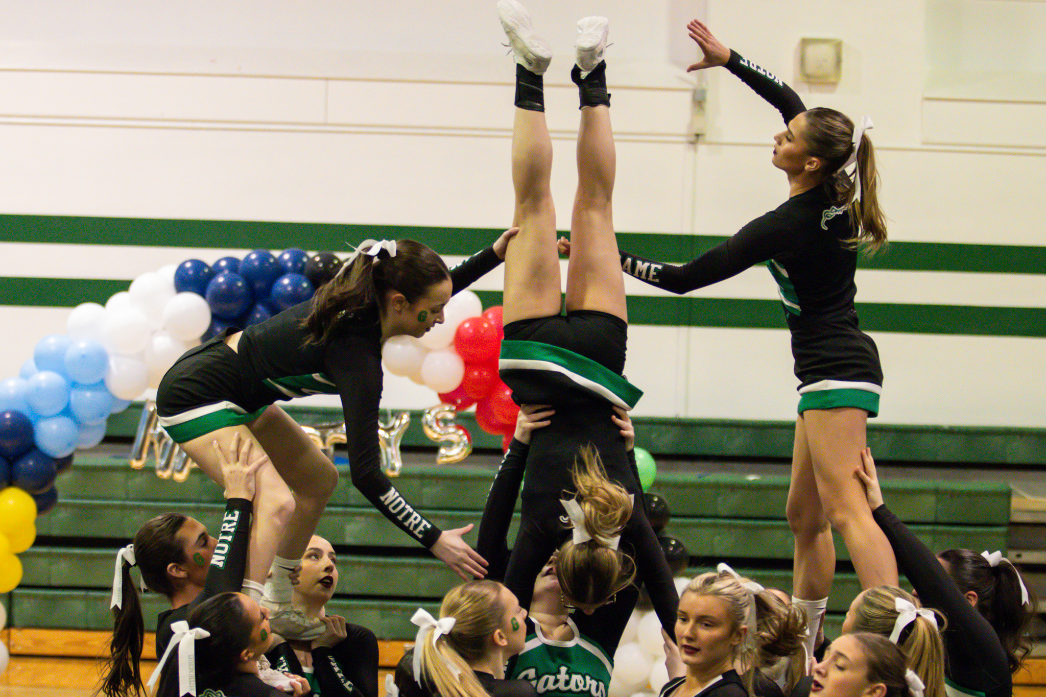 The event featured performances from four of the Staten Island teams competing in the National High School Cheerleading Competition this weekend along with the Seahawks showing off its routine. (Annie DeBiase for the Advance/SILive.com)