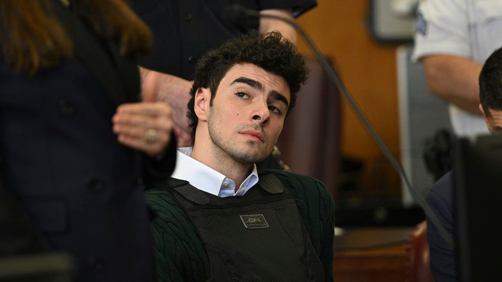 Luigi Mangione, accused of fatally shooting Brian Thompson, the CEO of UnitedHealthcare, appears in court in New York on Friday, Feb. 21, 2025. (Curtis Means/Pool Photo via AP)