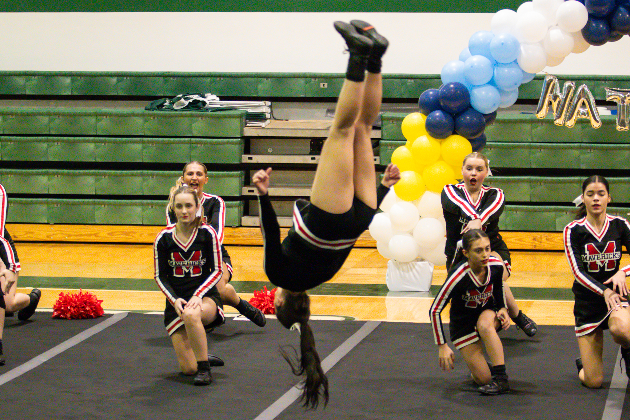 The event featured performances from four of the Staten Island teams competing in the National High School Cheerleading Competition this weekend along with the Seahawks showing off its routine. (Annie DeBiase for the Advance/SILive.com)