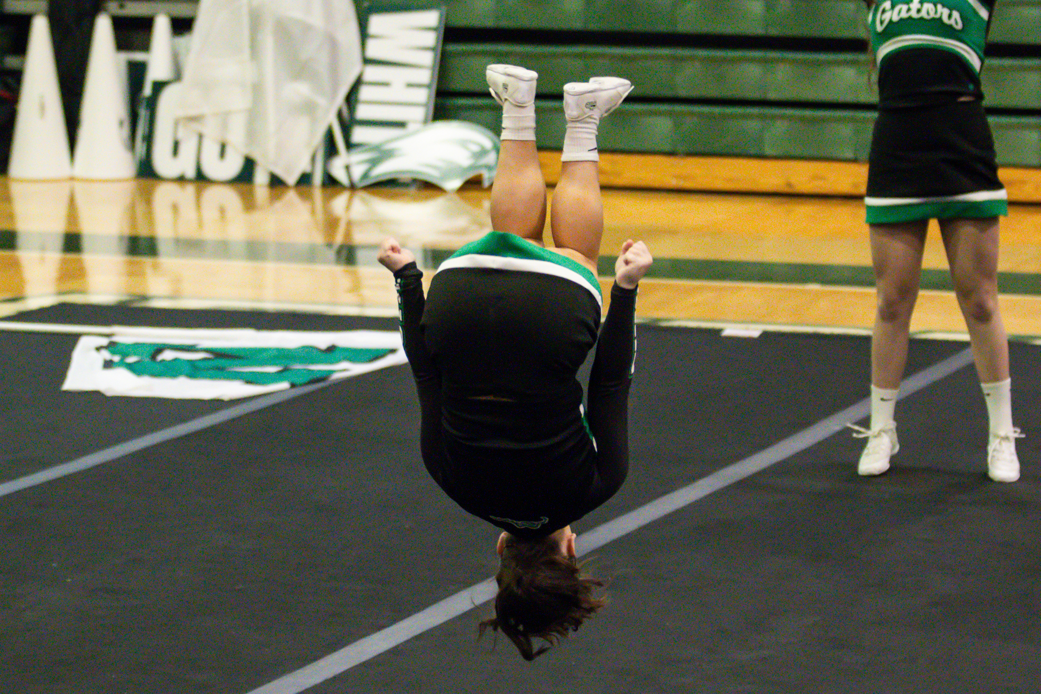 The event featured performances from four of the Staten Island teams competing in the National High School Cheerleading Competition this weekend along with the Seahawks showing off its routine. (Annie DeBiase for the Advance/SILive.com)