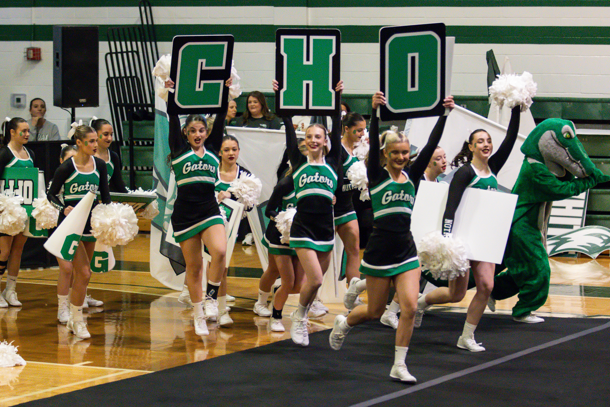 The event featured performances from four of the Staten Island teams competing in the National High School Cheerleading Competition this weekend along with the Seahawks showing off its routine. (Annie DeBiase for the Advance/SILive.com)