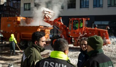 The Department of Sanitation has deployed eight snow-melting machines to clear snow from streets, sidewalks, bus stops and bike lanes. (Michael Appleton/Mayoral Photography Office)