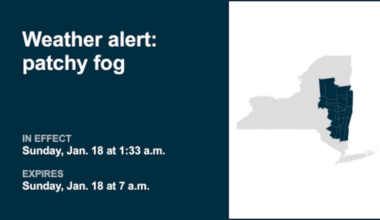 Weather alert for patchy fog and black ice in New York until Sunday morning