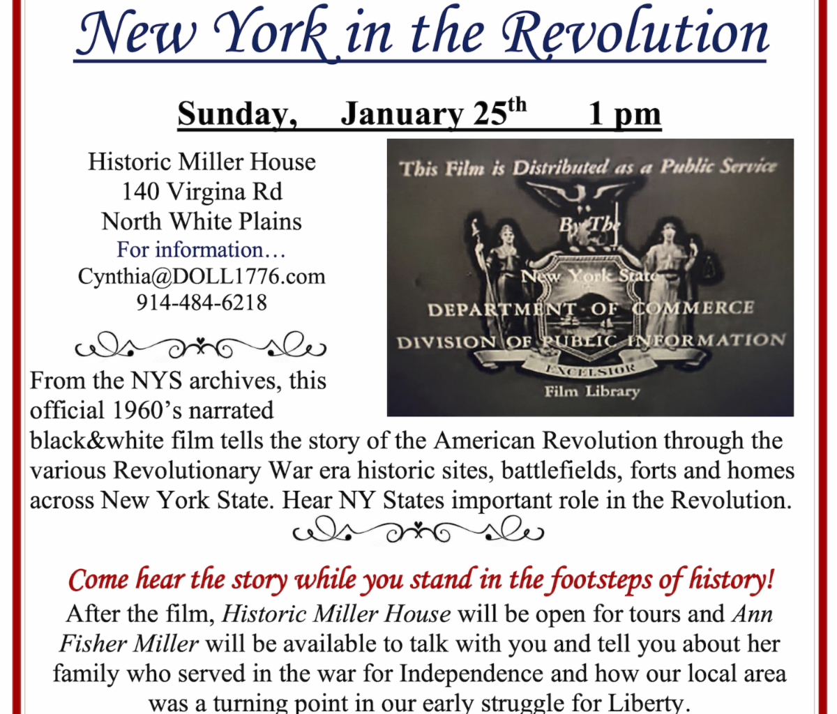 “New York in the Revolution” Film: Sunday, January 25