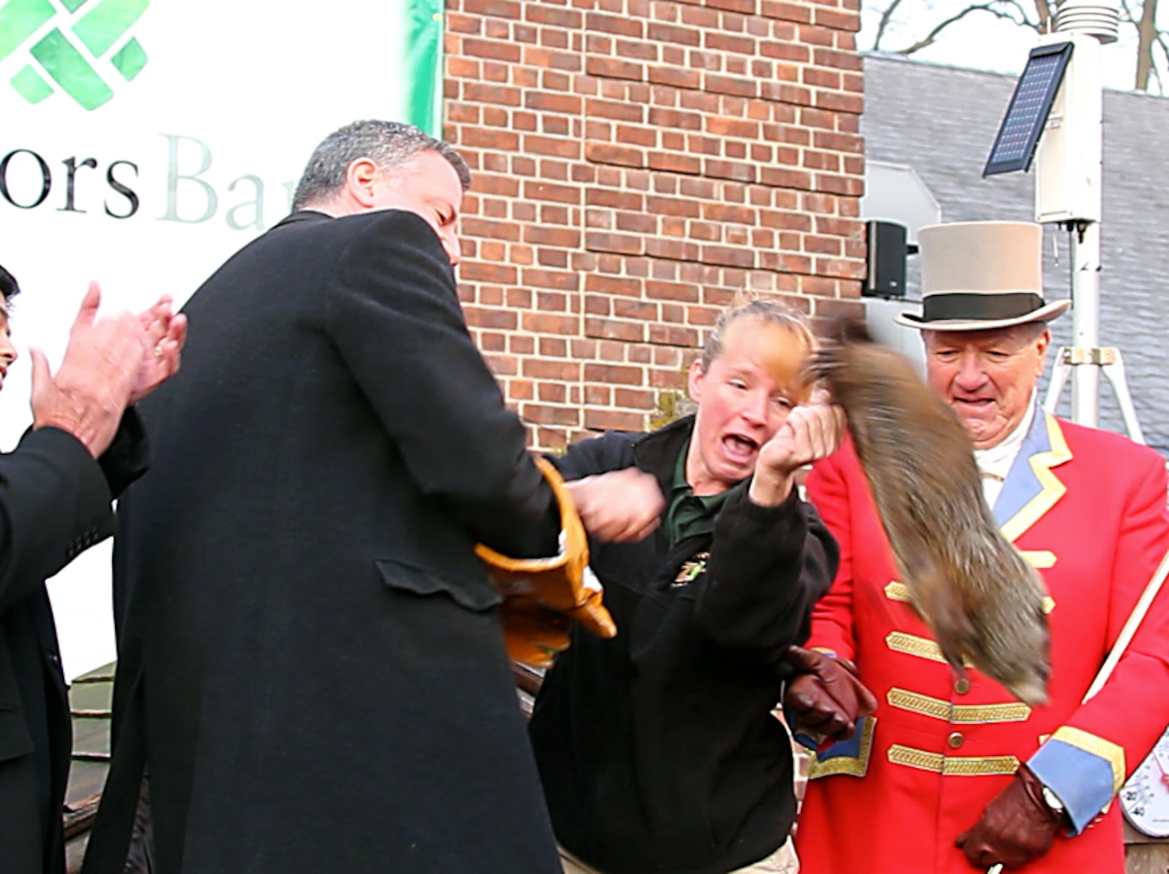 2014: Mayor Bill de Blasio dropped the the furry prognosticator