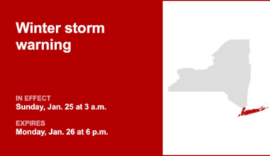 NY weather: Winter storm warning for part of New York for Sunday and Monday – as much as 14 inches of snow