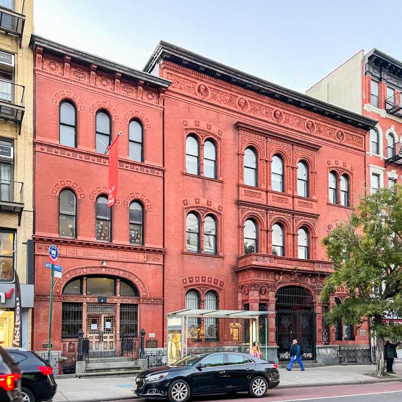 Exterior of Ottendorfer Public Library in New York City