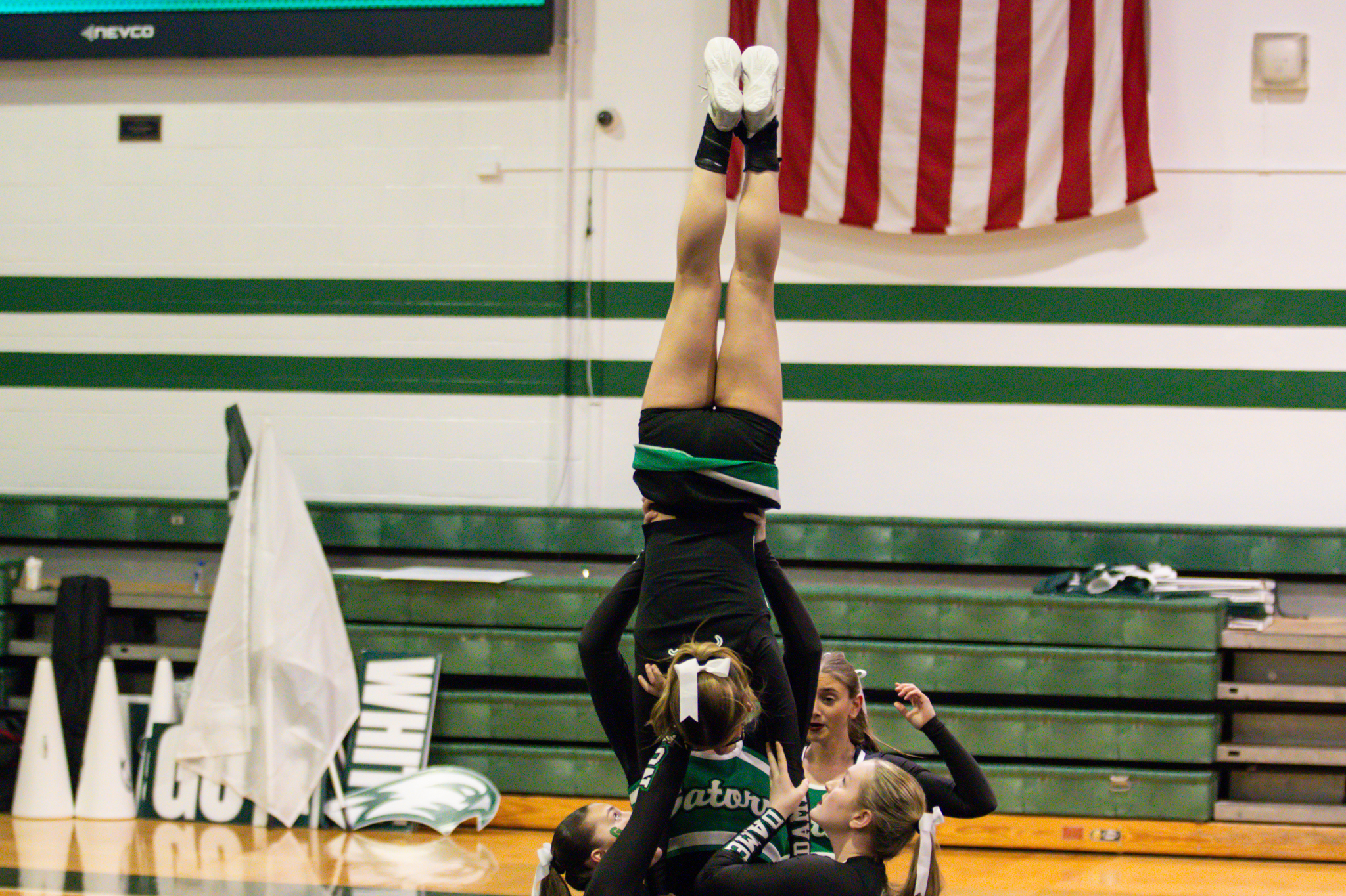 The event featured performances from four of the Staten Island teams competing in the National High School Cheerleading Competition this weekend along with the Seahawks showing off its routine. (Annie DeBiase for the Advance/SILive.com)