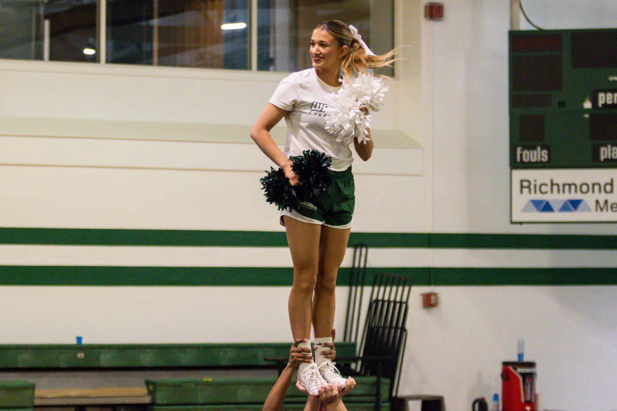 The event featured performances from four of the Staten Island teams competing in the National High School Cheerleading Competition this weekend along with the Seahawks showing off its routine. (Annie DeBiase for the Advance/SILive.com)