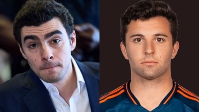 Born on Aug 25, 2001, Peter Mangione (R) is a former Penn State standout, and a cousin of Luigi Mangione (L). (Curtis Means, Pool via Reuters/ FC Cincinnati)