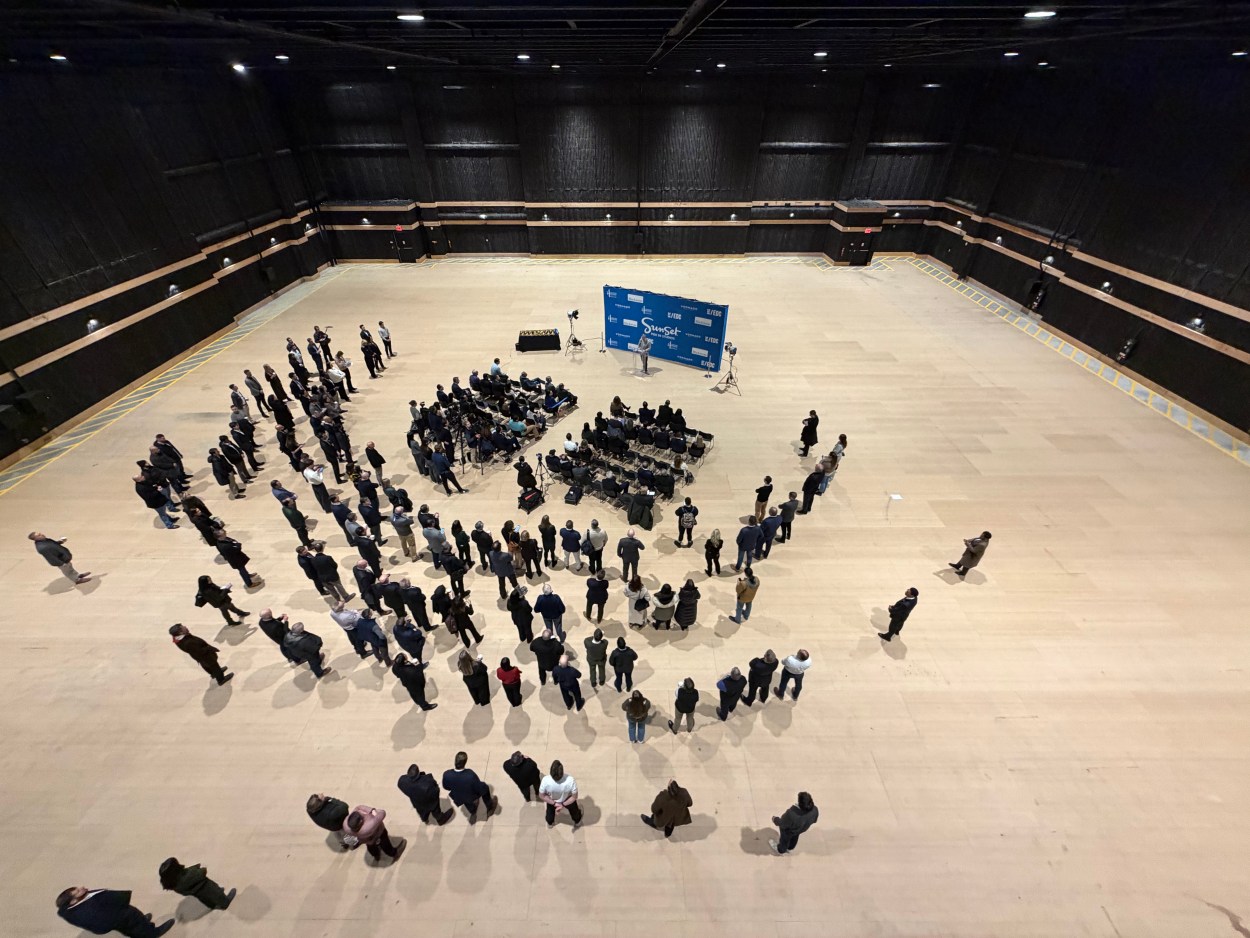 Aerial view of studio 1 at Sunset Studios