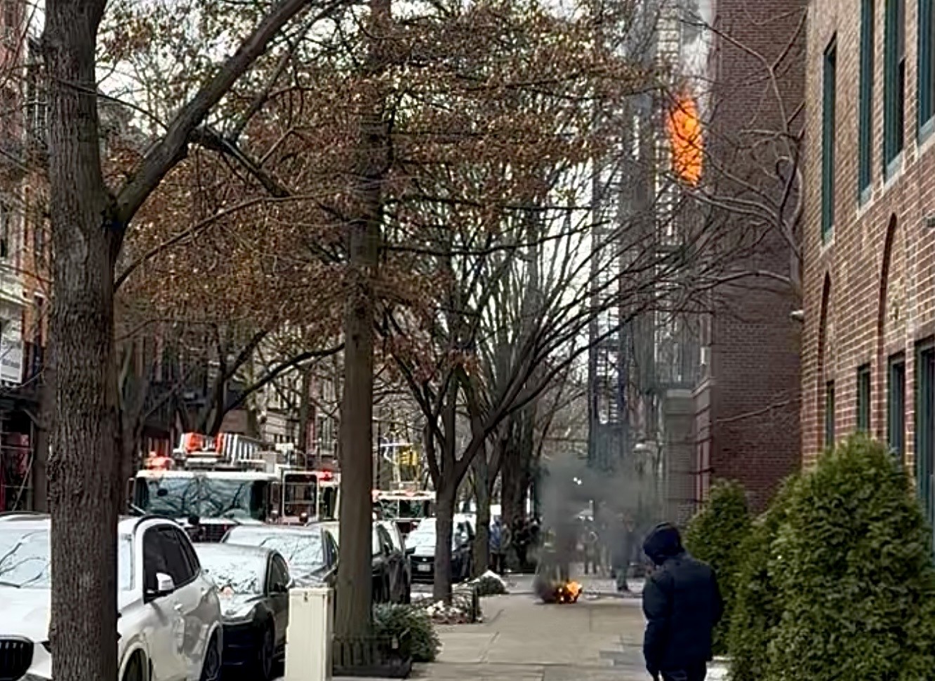 Henry Street resident James LaRosa said he saw an air conditioner on fire at 75 Pierrepont St. “Then it exploded and dropped to the ground,” he said. Photo courtesy of James LaRosa.