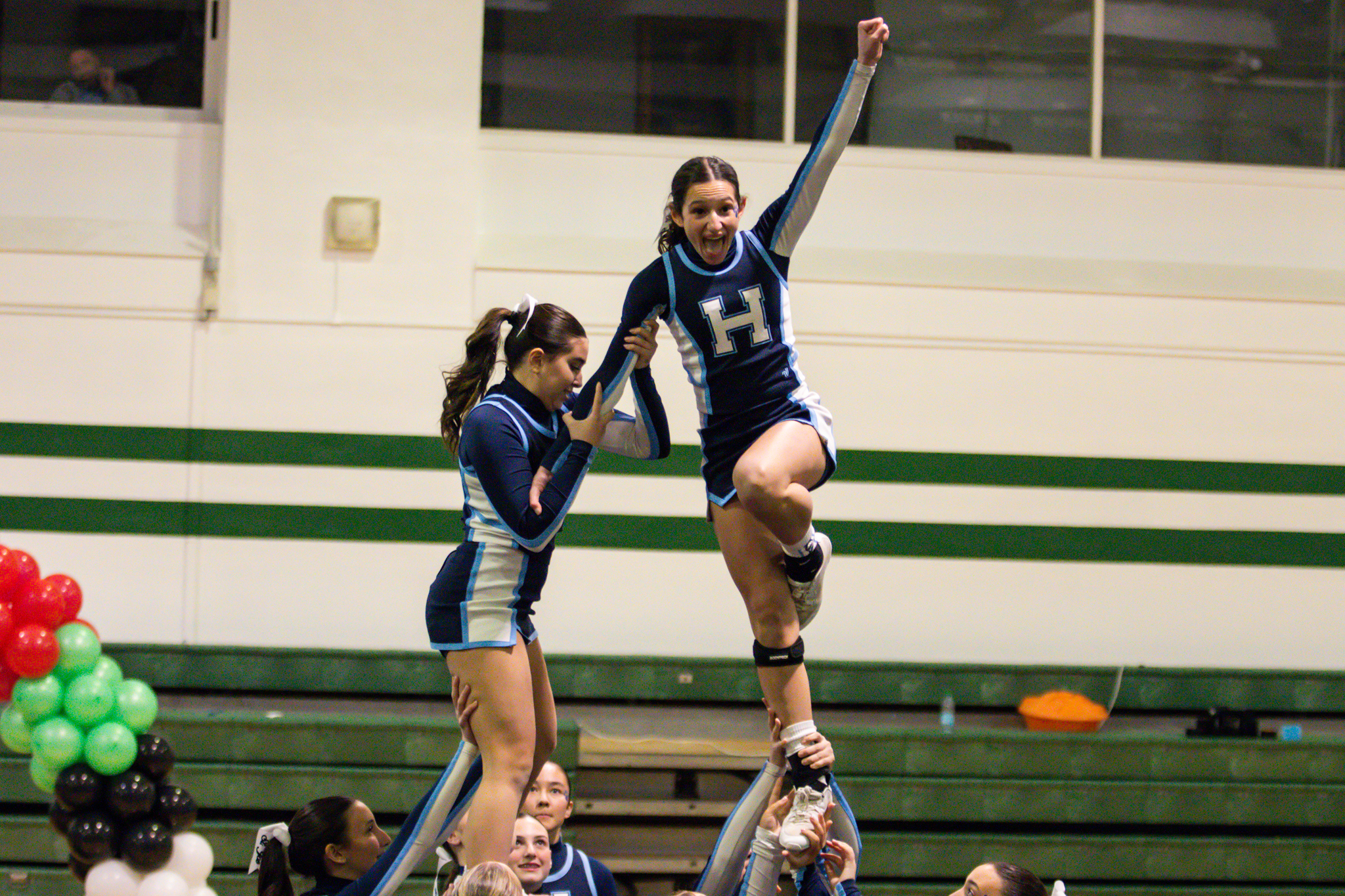 The event featured performances from four of the Staten Island teams competing in the National High School Cheerleading Competition this weekend along with the Seahawks showing off its routine. (Annie DeBiase for the Advance/SILive.com)