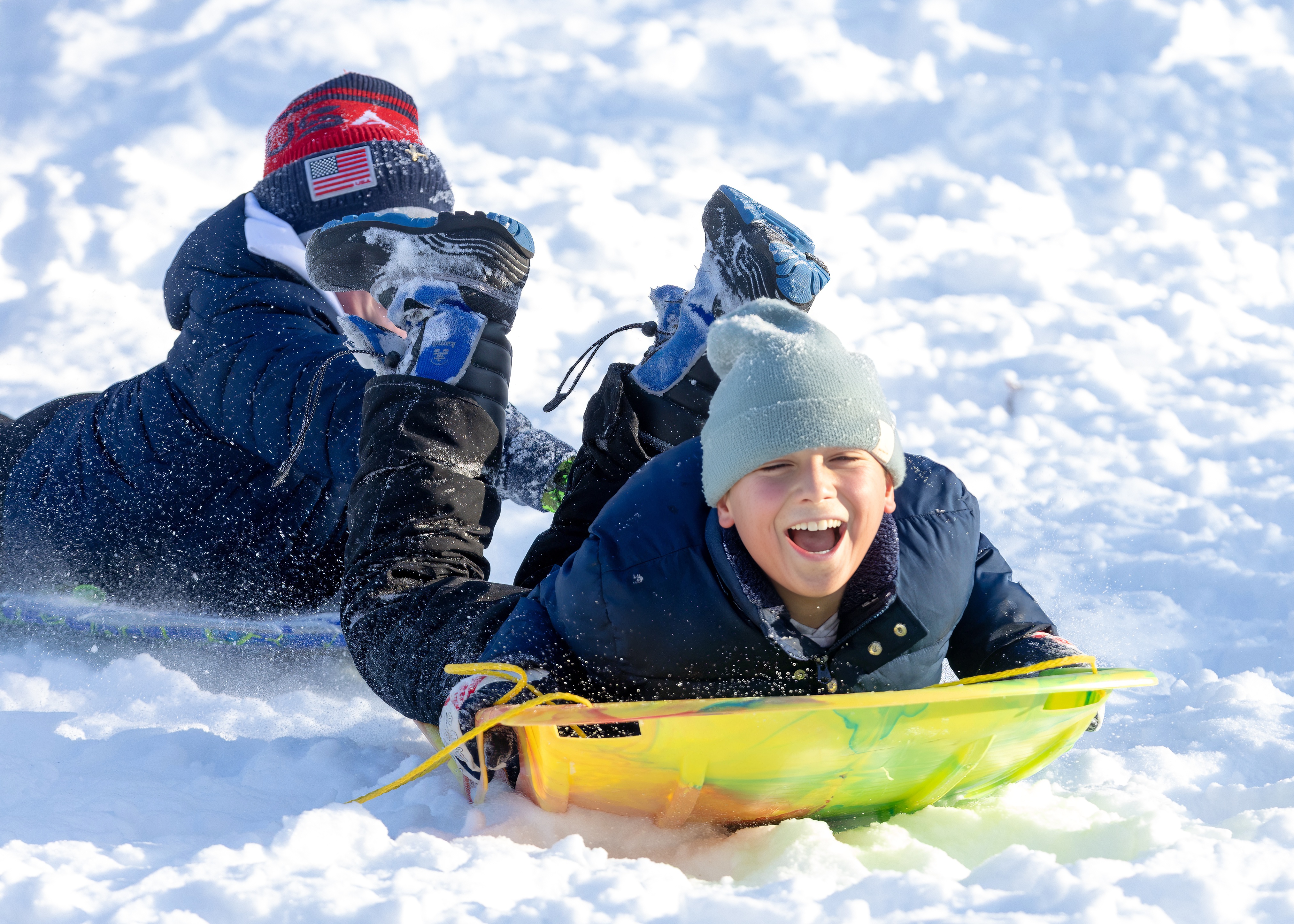 Children enjoy their snow day sledding in Clove Lakes Park on Monday, Jan. 26, 2026. (Advance/SILive.com | Jason Paderon)
