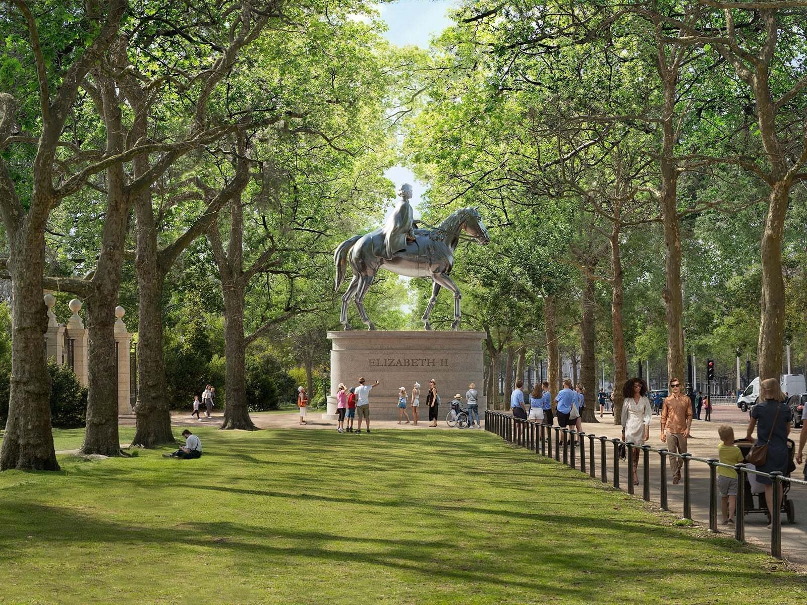 A statue of Elizabeth II will feature as part of the memorial, with the design of the sculpture to be finalised. (