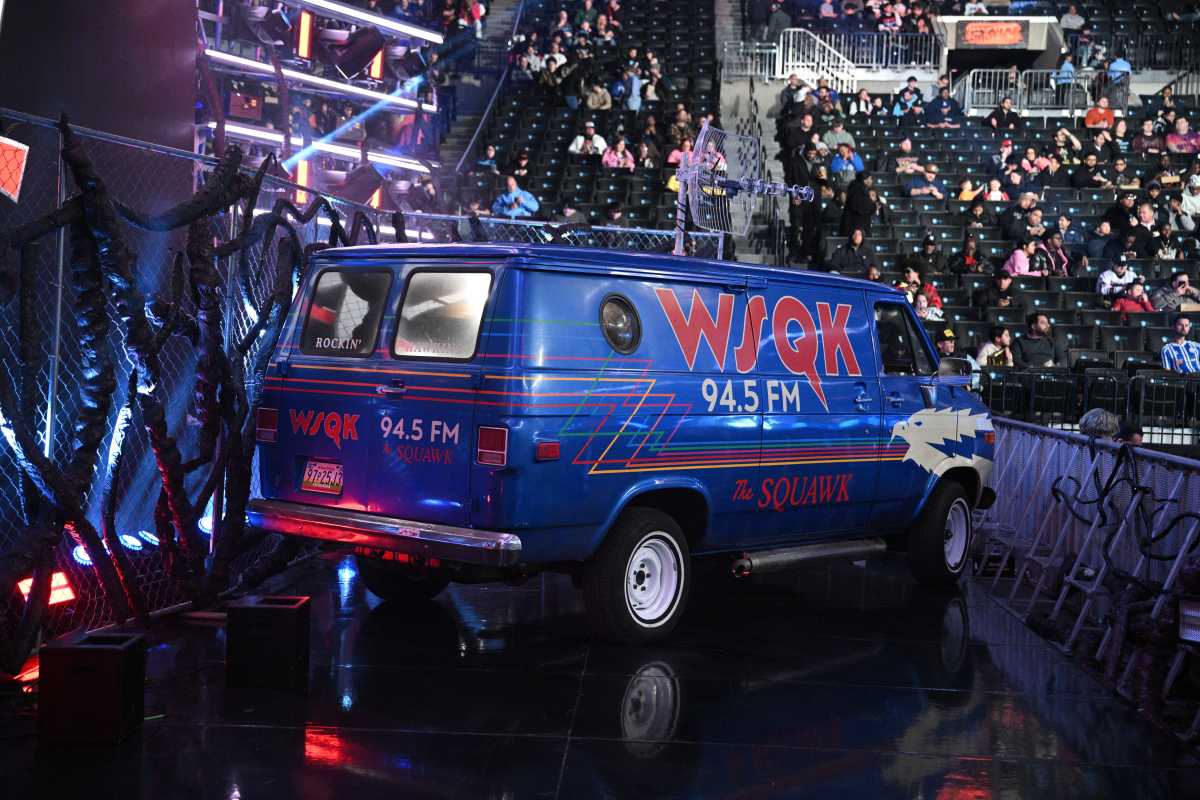 The Squawk van, as seen in Stranger Things, was parked next to the ring.
