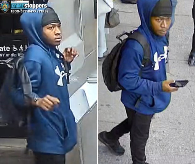 Investigators are currently looking for the shooter, who was caught on surveillance cameras both charging at Donovan, as well as wandering around the Queens neighborhood more than two hours before the Sept. 12 shooting, apparently looking for her, NYPD Chief of Detectives Joseph Kenny said. (NYPD)