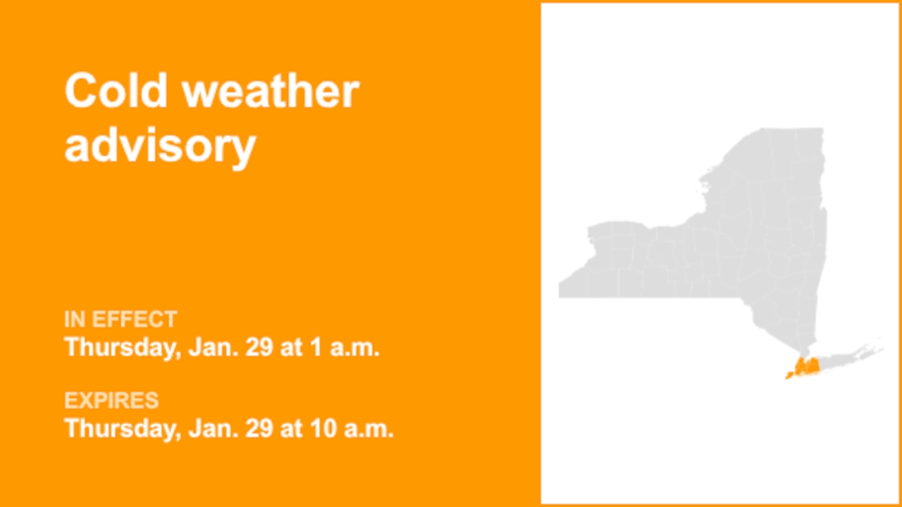NYC weather: Cold weather advisory for New York City for Thursday – subzero wind chills