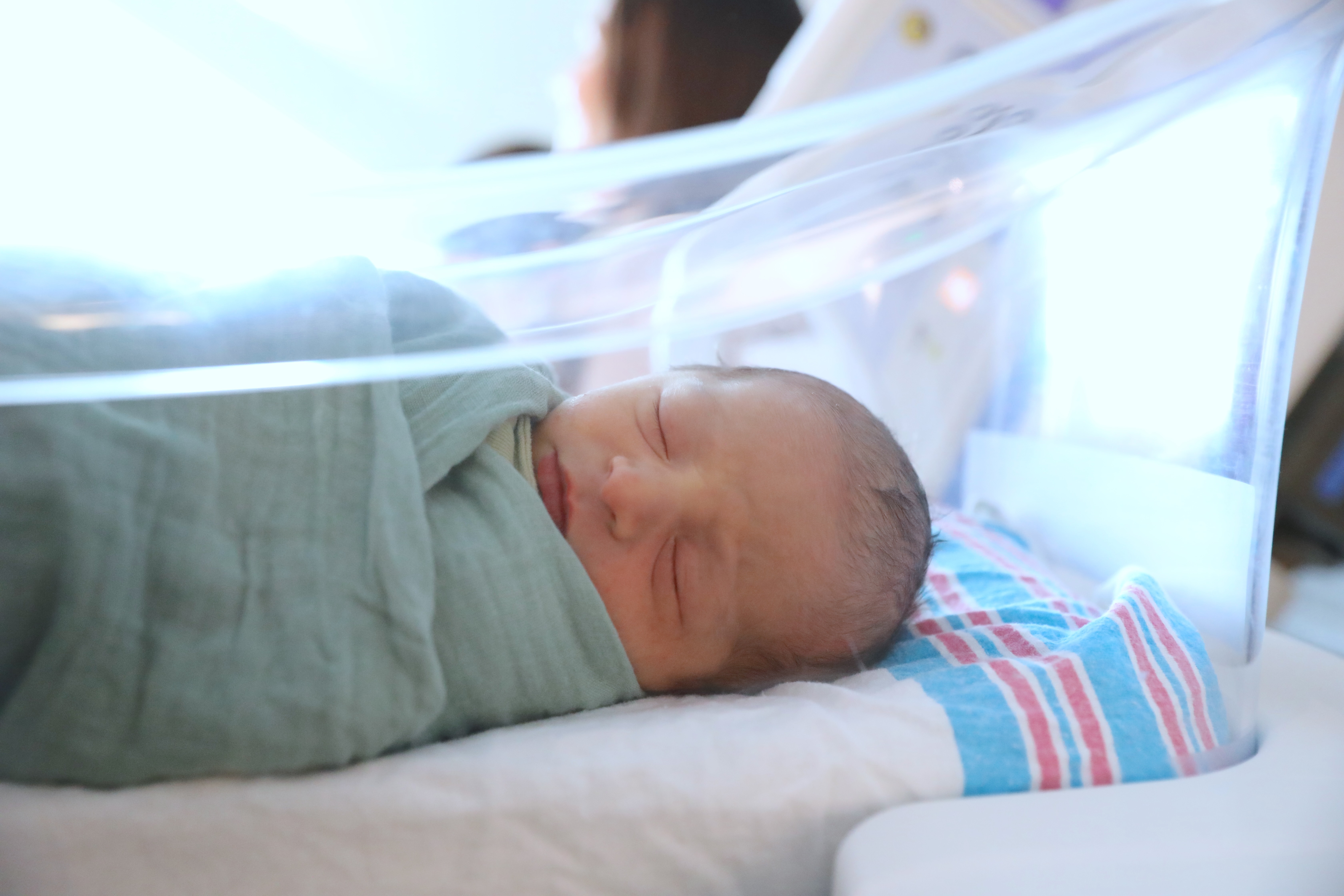 Baby boy Green was born on Thursday, Jan. 1, at 3:50 a.m. at Northwell Staten Island University Hospital, Ocean Breeze. He is sleeping well as visitors fill the room. (Advance/SILive.com | Jan Somma-Hammel)
