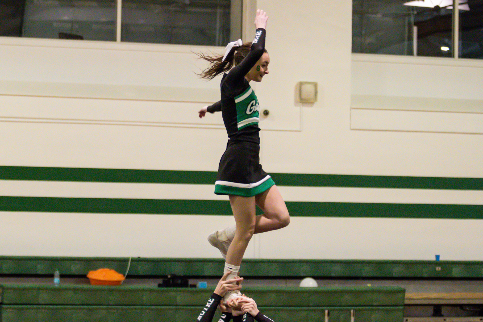 The event featured performances from four of the Staten Island teams competing in the National High School Cheerleading Competition this weekend along with the Seahawks showing off its routine. (Annie DeBiase for the Advance/SILive.com)