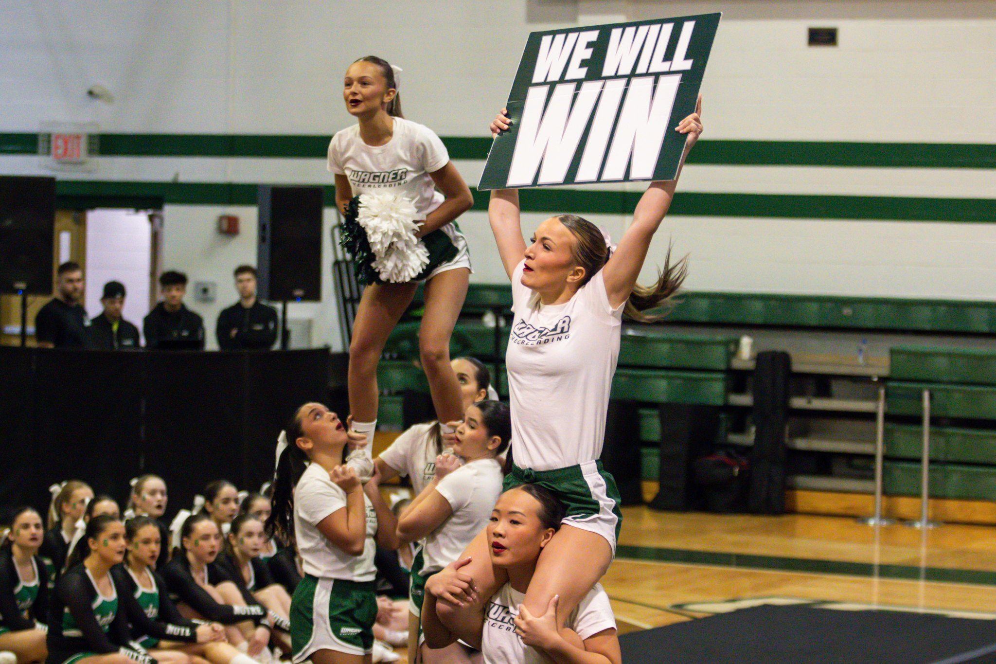 The event featured performances from four of the Staten Island teams competing in the National High School Cheerleading Competition this weekend along with the Seahawks showing off its routine. (Annie DeBiase for the Advance/SILive.com)