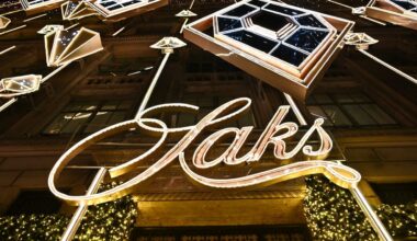 Saks Fifth Avenue holiday light show and window reveal on Monday, Nov. 24, 2025, in New York. (Photo by Evan Agostini/Invision/AP, File)